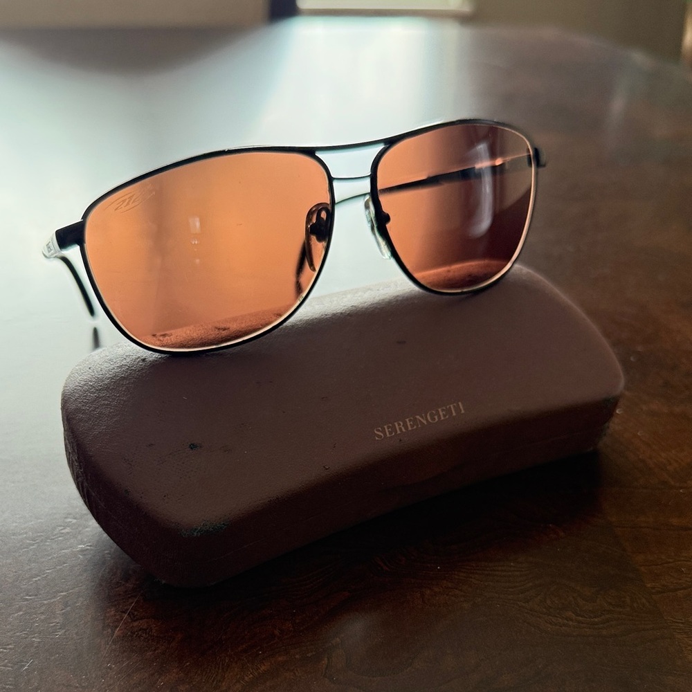 Serengeti Black and Brown Sunglasses